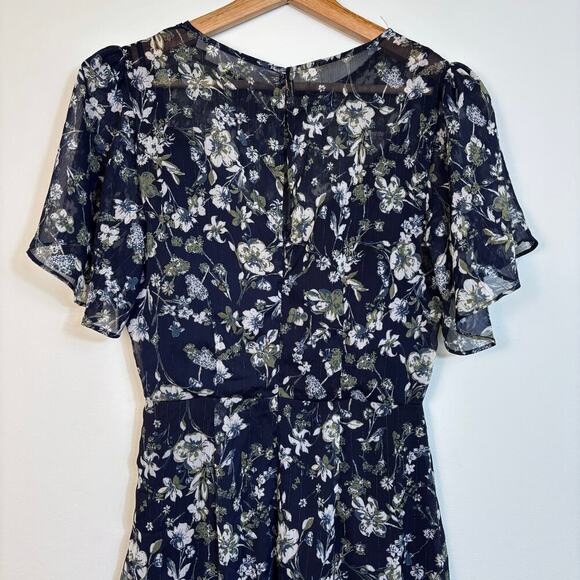 ASTR The Label Flutter Sleeve Maxi Dress Size XS Blue Green Floral Party Dinner - Picture 5 of 13